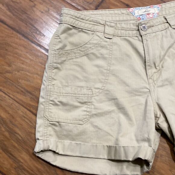 Levi’s Tan Khaki Color Rolled Hem Shorts Tonal Striped - Picture 4 of 14